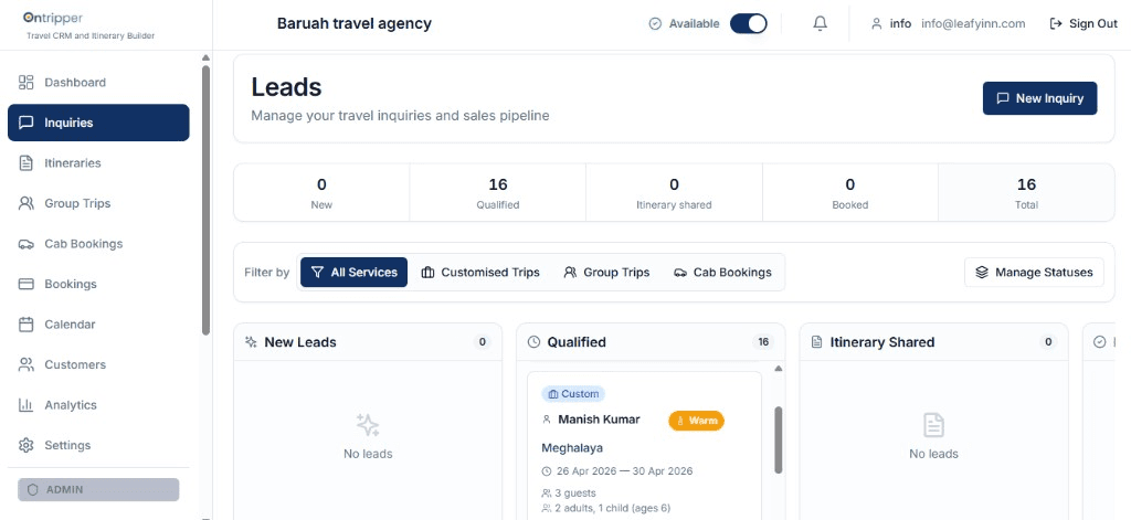 CRM & Leads screenshot